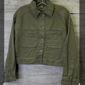 Olive Green Denim Jacket